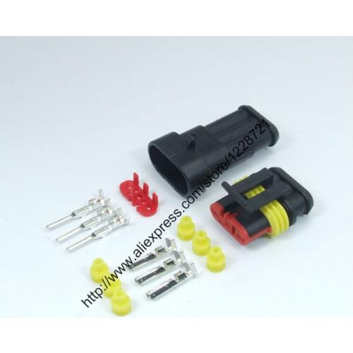 10kit 282087-1 282105-1 IP67 3pin way Super Sealed Waterproof Electrical Wire Connector Auto Plug for Car caravan marine jet