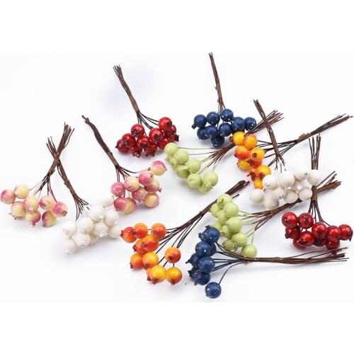 20pcs PE Cherry fruit artificial plants DIY gifts box christmas decorations for home scrapbooking decorative flowers wreaths