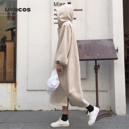 UVRCOS 2021 Autumn Winter Womens Hoodies Full Sleeve Hoodie BF Casual Sweatshirt Kawaii Hoodies Women Hoodie Plus Size Blac