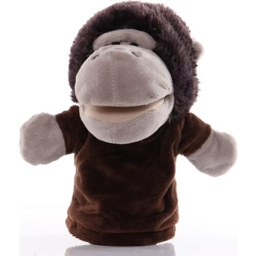 25cm Animal Hand Puppet Chimpanzee Plush Toys Baby Educational Hand Puppets Cartoon Pretend Telling Story Doll for Children Kids