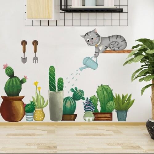 3D Potted Plants Wall Sticker Home Living Room Backdrop WallSticker Kids Room Bedroom Decor DIY Kitchen Decoration Decals