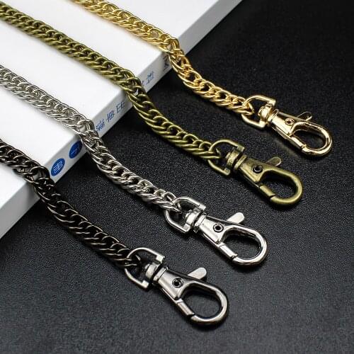 5Pcs 40-120CM Metal Durable Weaved Bag Strap Replacement Crossbody Fashion Handbag Chains Shoulder Strap For Bag Fish Buckle
