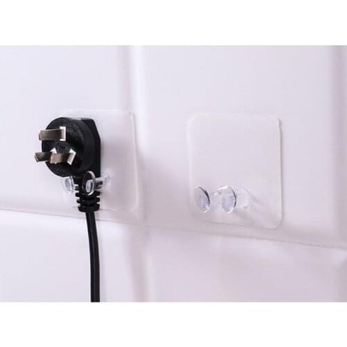 5pcs Wall Storage Hook Power Plug Socket Holder Transparent Adhesive Hanger Shaving Razor Rack Home Office Bathroom