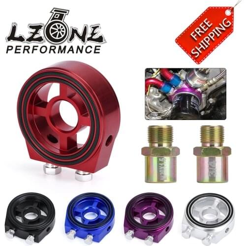 FREE SHIPPING - M20X1.5 3/4-16 1/8 NPT Aluminum Racing Oil Pressure Gauge Oil Filter Sandwich Adapter JR6722