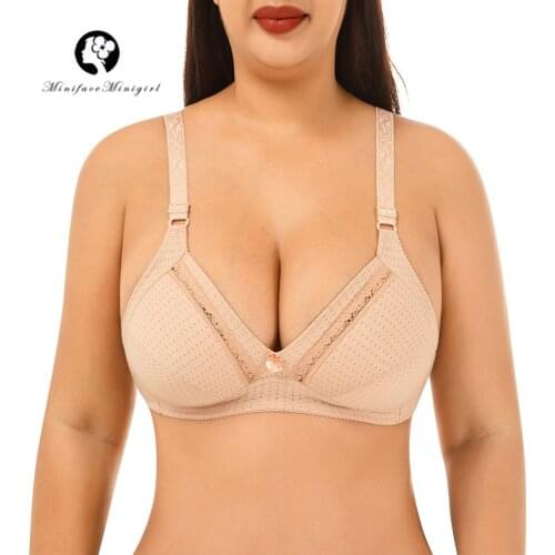 Women Plus Size Bra Adjustable Push Up Gathering Lingerie C Large Cup Bralette Underwired Seamless Comfort Breathable Underwear