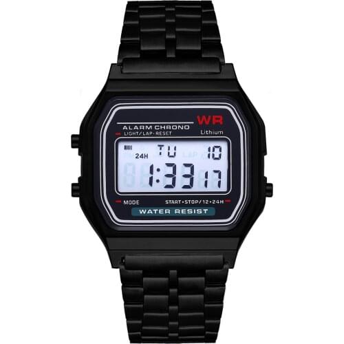 Good Quality Unisex Watch Gold Silver Vintage LED Digital Sports Military Wristwatches Electronic Digital Present Gift Male