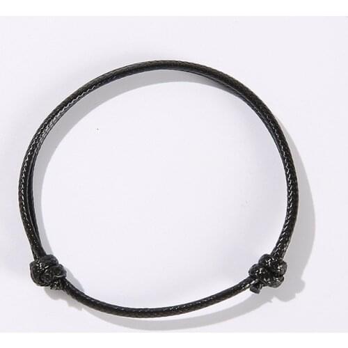 10pcs Black Couple Bracelet Solid Color Adjustable Handmade Simple Durable Jewelry Gifts for Women Men TT@88