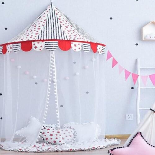 Kids Wigwam Tents For Events Foldable Play House Princess Dry Ball Pool Teepee Baby Canopy Crib With Net As Childrens Gift Toys
