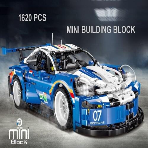 1620pcs 1:12 Static Porsche 911Super Racing Car High-Tech Mini Building Blocks Car Model Toys For Boys Birthday Christmas Gift