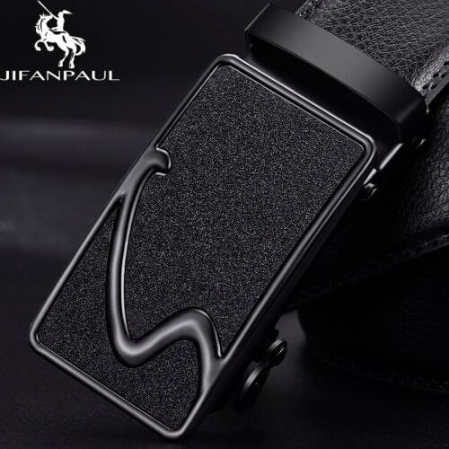 JIFANPAUL men brand belt high quality authentic luxury leather designer belt automatic buckle mens business belt free shipping