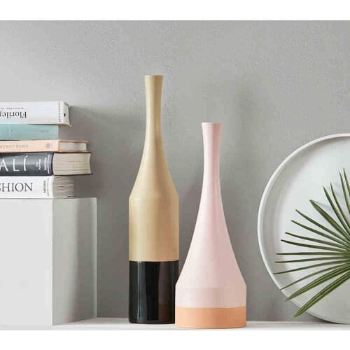 Ceramic Vase Wine Bottle Flower Pot Nordic Style Home Decor Decotation Creative Living Room Desktop Hogar ваза для цветов