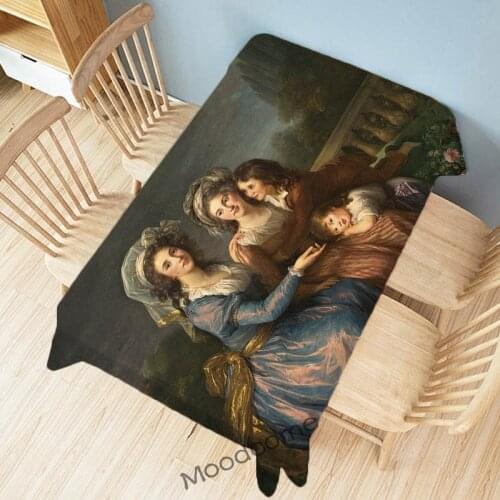 Classic European Duchess Elegant Lady Famous Oil Painting Wall Tapestry Royal Court Style Table Cloth Desk Cover Furniture Cover