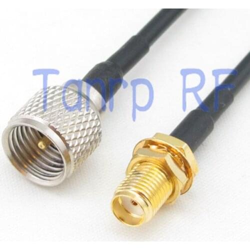 50CM Pigtail coaxial jumper cable RG174 extension cord 20in mini UHF male PL259 to SMA female jack RF connector adapter