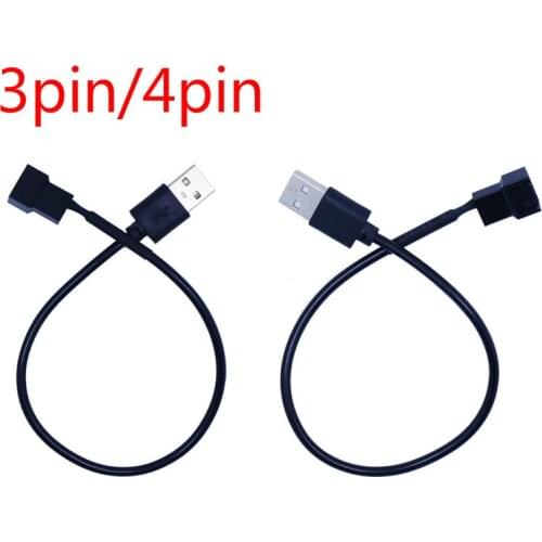 Hot！3/4pin Fan To USB Adapter Cables 3/4Pin Computer PC Fan Power Cable Connector Adapter 5V 30cm Connect