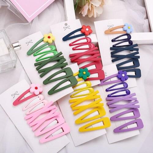 MISANANRYNE Cute Flower Barrettes Hairpin Drop-shaped Painting Hair Clips Hair Accessories For Women Girls Headwear Set