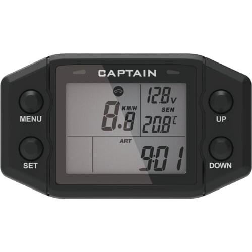 Speed Meter Multifunction Hour Meter Digital Self Powered Engine Tachometer with Voltmeter Service Reminder Gauge