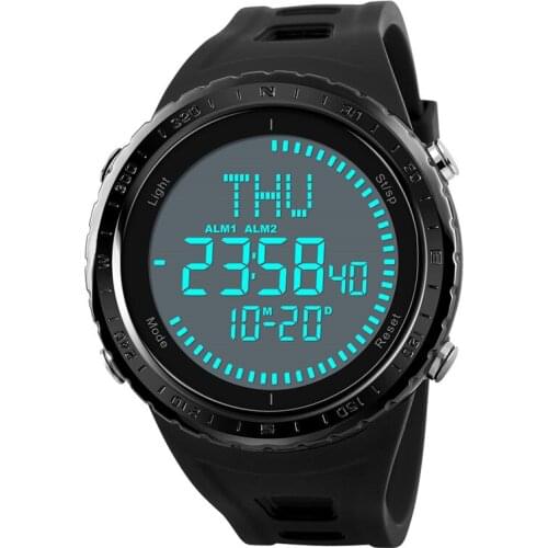 Mens sport Digital watch Hours Running Swimming watches Compass Multi-function Watch