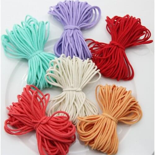 3MM Colorful Mask Elastic Rubber Band String Mask Ear Hanging Rope Round Elastic Band Cord DIY Crafts Sewing Garment Accessories