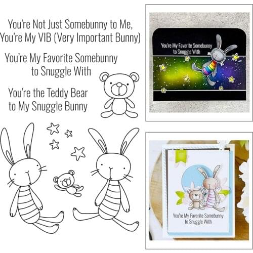 2021 New Animal Bunny Bear Clear Stamps and Metal Cutting Dies For DIY Craft Making Frienship Word Greeting Card Scrapbooking