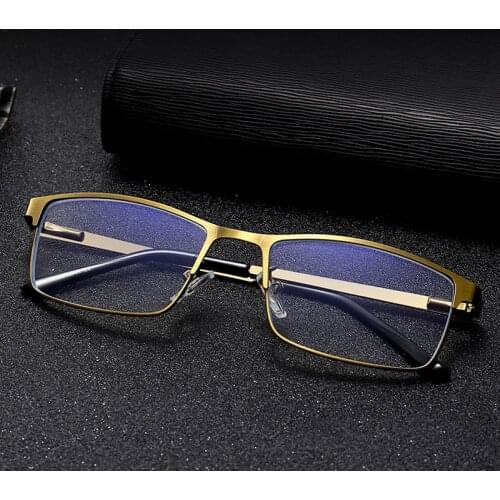 Diopter +1.0 To +4.0 Anti-Blue Light Reading Glasses Metal Frame Resin Lenses Fashion Men And Women Unisex Presbyopia Eyeglasses