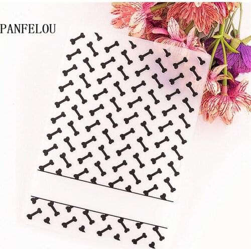 PANFELOU 10.5*14.8 Lovely bones Embossing folders Plastic For Scrapbooking DIY Template Fondant Cake Photo Album Card Making