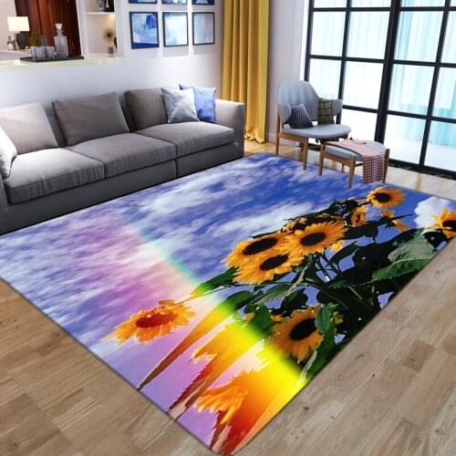 Sunflower Carpets Kids Room Decoration Area Rugs Home 3D Children Bedroom Anti-Slip Large Carpet Family Child Bedside Floor Mat