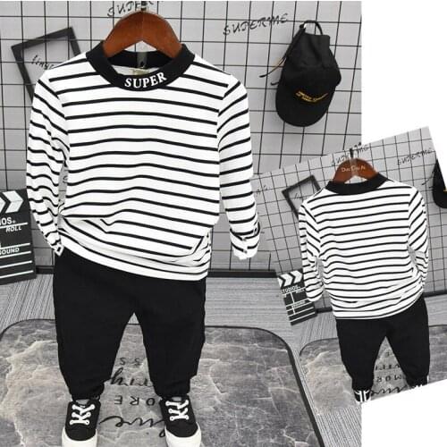 Striped Sweatshirt for Baby Boys Clothes Children Clothing Kids Cotton T Shirt Pullovers Tops Autumn Wild Casual Tee Shirts Tops