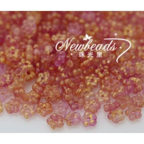 Five-petal small flower AB color crystal Glass Czech Spacer Beads for making Jewelry accessories 5mm 50pcs