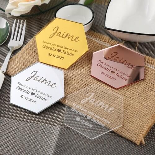 Hexagon Wedding Place Card, Geometric Wedding Place Name, Bride Table Name, acrylic laser cut custom place names