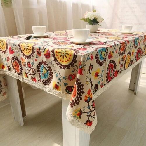 Bohemian Table Cloth Cotton Linen Tablecloth Rectangular Tablecloths Dining Table Cover Obrus Tafelkleed mantel mesa nappe