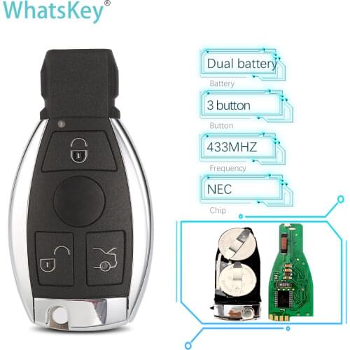 Upgraded 2 batteries Smart Remote Key NEC & BGA 433 MHz For Mercedes For Benz A B C E S Class W203 W204 W205 W210 W211 W212 W221