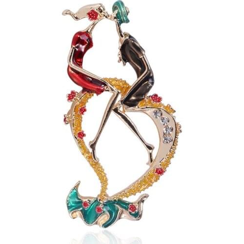 States cross-border fashion love couples brooch brooch in alloy drops of oil and gas mass character corsage, spot
