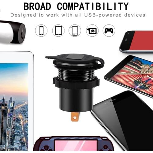 USB Car Charger 5V 3.4 A Output With LED 12V 24V 2 Port Light Power Adapter Easily Installation Personal Car Elements