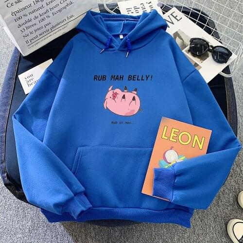 Women Autumn Thick Loose Sweatshirt Harajuku Kawaii Pig Letter Printed Hoodie Casual Hooded Hoodies Kangaroo Pocket Pullover Top