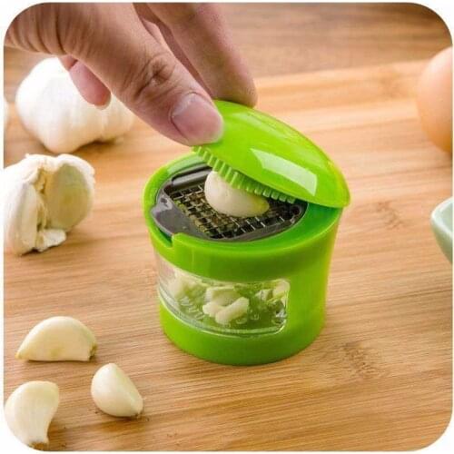 Mini Portable Garlic Press Chopper Slicer Hand Presser Grinder Crusher Kitchen Tools Garlic Grater ABS Stainless Steel