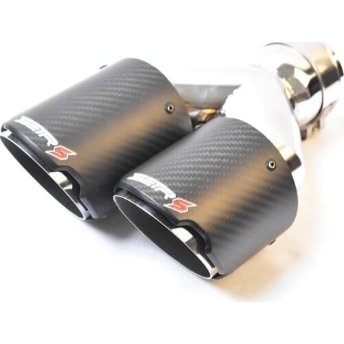 1PC Y Style Right Side Car Accessory Dual Exhaust Pipe Version Matt Carbon Fiber Muffler Tip For BMW Series