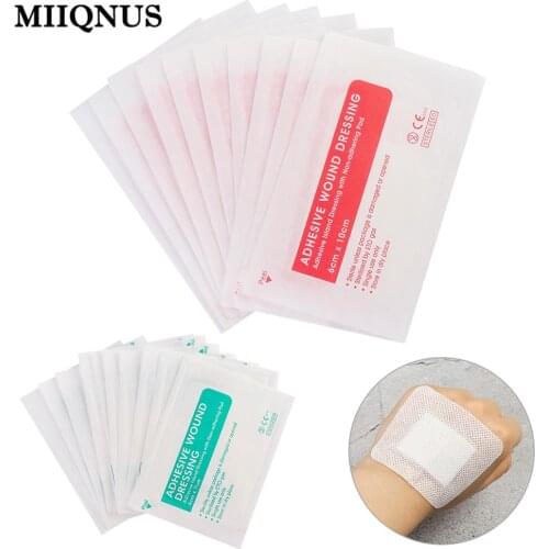 10Pcs 6x7cm 6x10cm Breathable Non-woven Self-adhesive Wound Dressing Band Aid Bandage Large Wound First Aid Wound Hemostasis
