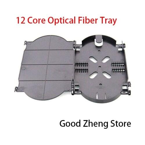 12 Cores Black Fiber Optic Splice Tray Termination Box Pigtail Fiber Splicing Plate