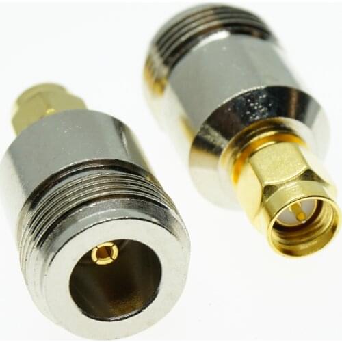 N To SMA Connector Socket Brooches N Female Jack To SMA Male Plug Nickel Plated Brass Straight RF Coaxial Adapters