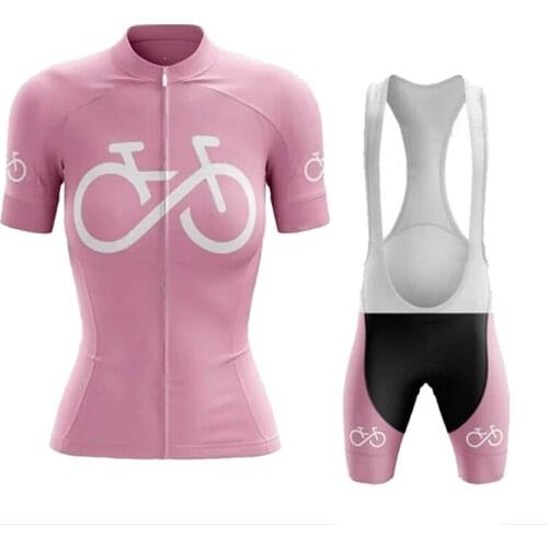 2022 Pink Cycling Clothing Women Bicycle Team Racing Sport Cycle Wear Kit Summer MTB Road Bike Jersey Set Ropa Ciclismo Mujer
