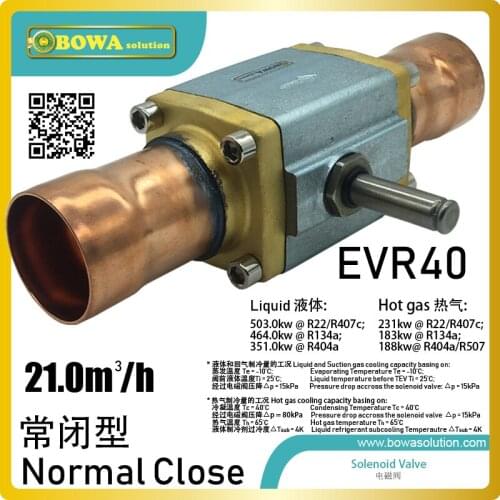 21m3/h coolant Normal close Solenoid Valve is great choice for switch on/off liquid pipelines of centrifugal water chillers