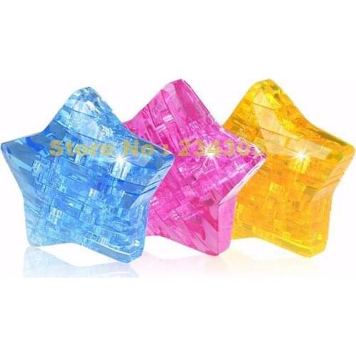 3d Star Shaped Crystal Puzzle Jigsaw Model Intellectual Diy Toy Gift Furnish Home Decor Toy