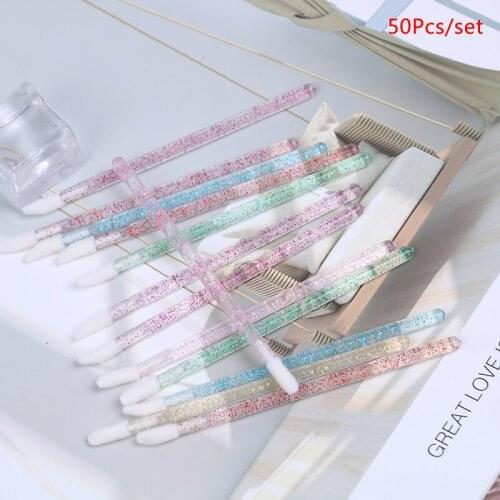 50pcs Disposable Lip Brush Transparent High Quality Lipstick Gloss Brush Lipbrush Wands Applicator Cosmetic Make Up Tools