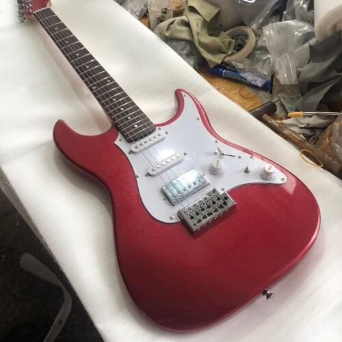 Manufacturer customized 6-string electric guitar with metallic red paint. SSH pickup rose fingerboard, shipping costage freight