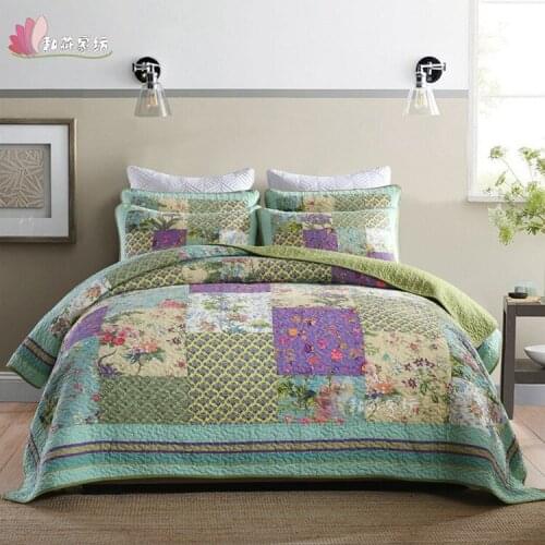 American Country Block Water Washable Quilt Cotton Machine Washable Airable Cover