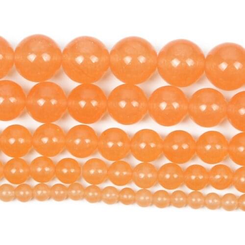 4-12mm Natural Stone Beads Round Smooth Orange Yellow Stone Loose Beads For Jewelry Making DIY Charm Bracelet Necklace Handmade