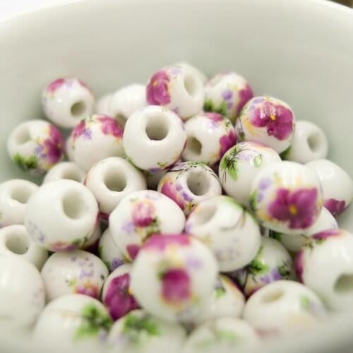 8# 100pcs China Ceramic Beads Promotion Beading Porcelain Bead For Jewelry Making 8mm Beads #A406A
