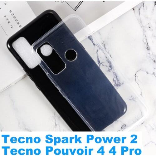 For Tecno Pouvoir 4 Pro LC7 Case Phone Protective Back Cover Shell Spark Power 2 LC8 Cover Soft Silicone Bumper Capa Funda Case