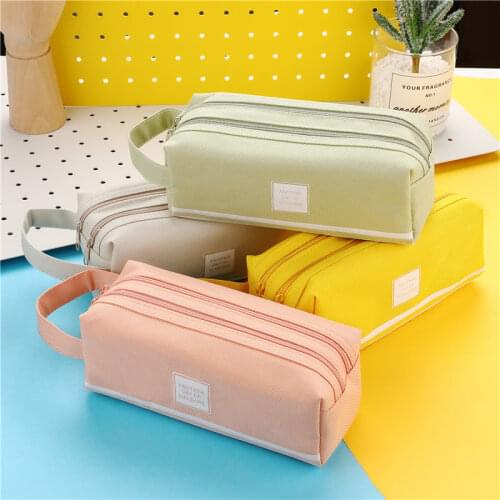 Colorful Large Capacity Pencil Cases Bags Creative Korea Fabric Pen Box Pouch Case School Office Stationary Supplies