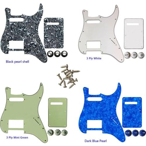 Guitar Parts - For USA/Mexico Fd Strat 72' 11 Screw Hole Standard PAF Humbcker Hs Guitar Pickguard & Back Plate & Control Knob